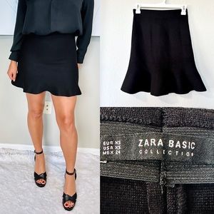 Zara Black Fit & Flare Mini Skirt
